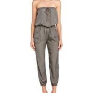 W118 By Walter Baker Strapless Jumpsuit Olive Green Size Large